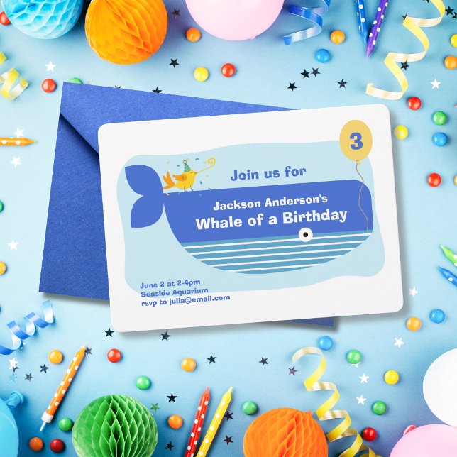 Invitation Whale of a Birthday Party (Créateur téléchargé)