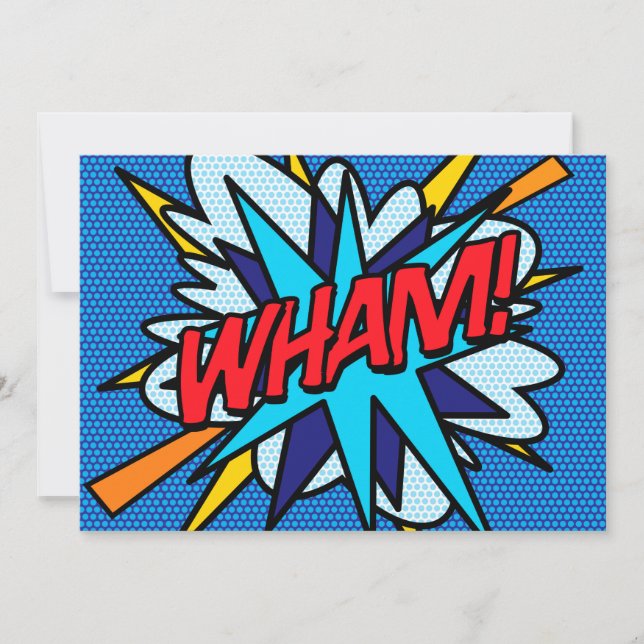 Invitation WHAM Art Pop de Bande Dessinée Rétro Amusant (Devant)