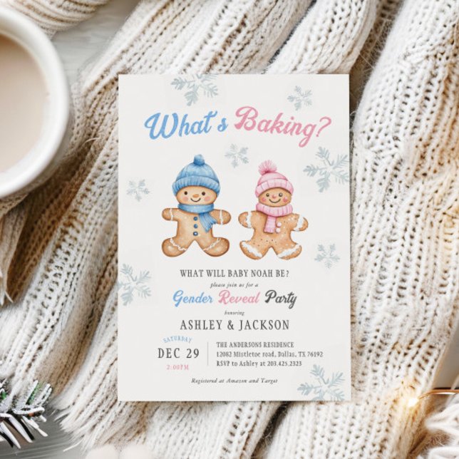 Invitation What's Baking Gingerbread Party Genre Reveal (Créateur téléchargé)