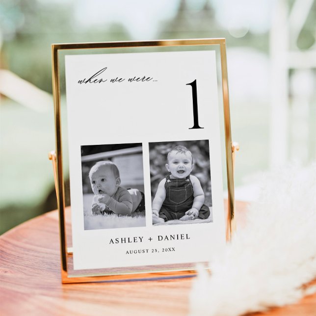 Invitation When We Were Age Photo Table Number (Créateur téléchargé)