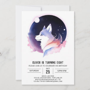 Invitation Whimsable éditable loup mignon Anniversaire