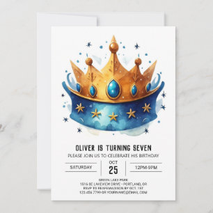Invitation Whimsable Editable Prince Crown Anniversaire