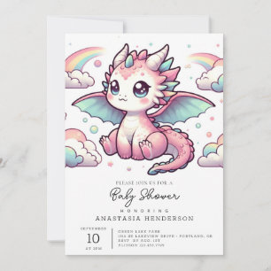 Invitation Whimsal Fairytale Baby shower Dragon