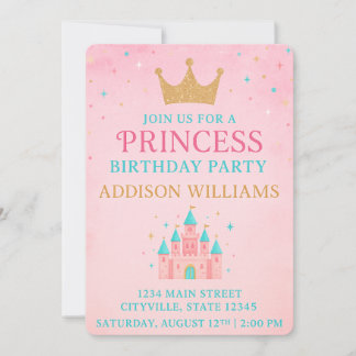 Invitation Whimsal Fairytale Princess Castle Anniversaire