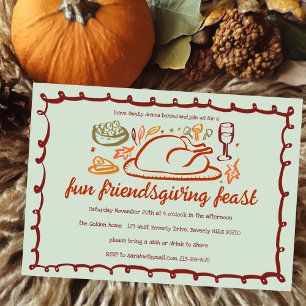 Invitation Whimsgiving Friendsgiving Dîner sur mesure