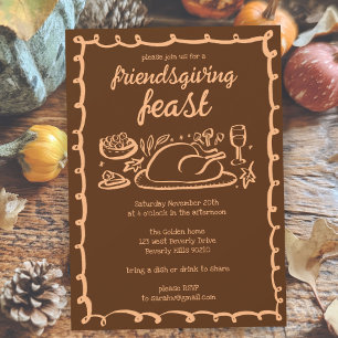 Invitation Whimsgiving Friendsgiving Dîner sur mesure