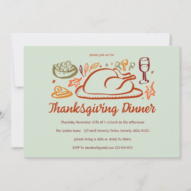 Invitation Whimsgiving Friendsgiving Dîner sur mesure (Devant)