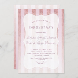 Invitation Whimsical Blush Rose Gold Stripes
