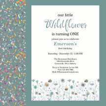 Whimsical Boho Color Wildflower 1st Birthday Party