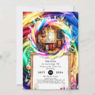 Invitation Whimsical Boho Fun Scientifique Anniversaire