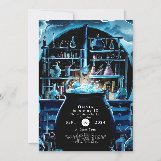 Invitation Whimsical Boho Magic Scientifique Anniversaire (Devant)