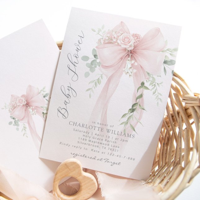Invitation Whimsical Bow Gender neutral baby shower (Créateur téléchargé)