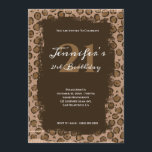 Invitation Whimsical Brown Leopard Grunge 21e anniversaire<br><div class="desc">Invitation les filles à sa fête de 21e anniversaire avec ce dessin fantaisiste de léopard brun et taupe. Vous pouvez customiser la couleur du graphique rectangle grunge pour votre invitation d'anniversaire. Invitations de fête d'anniversaire tendance et personnalisables. Customisez les styles de police calligraphie modernes et élégants pour un événement en...</div>