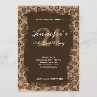 Whimsical Brown Leopard Grunge 21e anniversaire