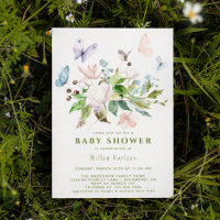 Whimsical Butterfly Garden Cute Baby shower de pri