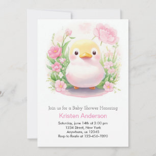 Invitation Whimsical Cankling Meadow Pink Girl Baby shower
