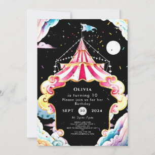 Invitation Whimsical Children Circus Anniversaire