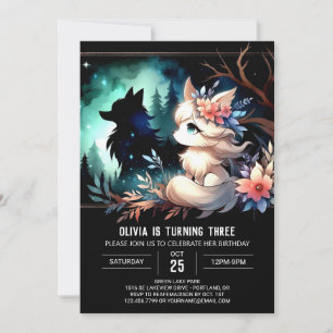 Invitation Whimsical Children Wolf Anniversaire