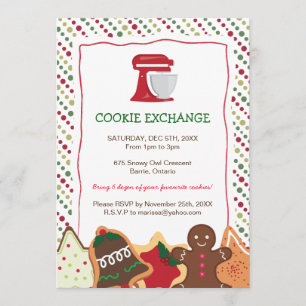 Invitation Whimsical Christmas Cookie Exchange