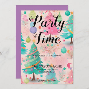 Invitation Whimsical Christmas Tree Party
