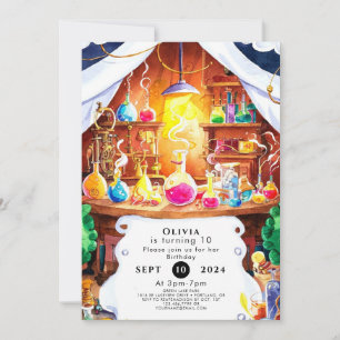 Invitation Whimsical Custom Kids' Scientifique Anniversaire