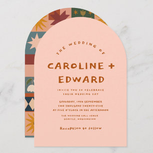 Invitation Whimsical dessiné à la main Bold coloré mariage