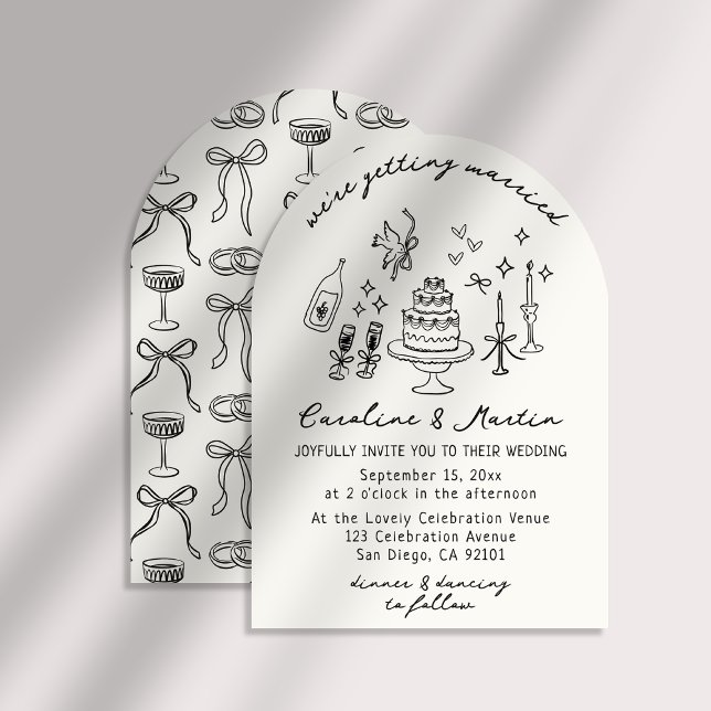 Invitation Whimsical, dessiné à la main mariage (Créateur téléchargé)