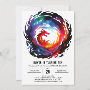 Invitation Whimsical Dragon Adventure Anniversaire