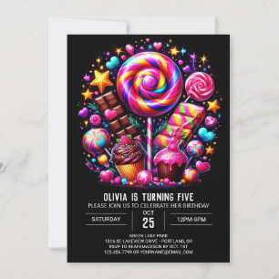 Invitation Whimsical Dreamy Candyland Digital Birthday