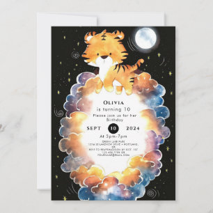 Invitation Whimsical Editable Tiger Anniversaire