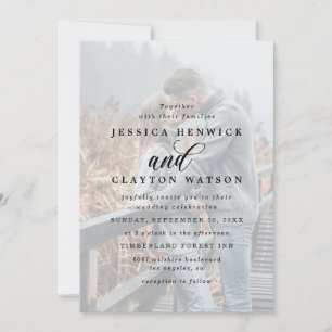 Invitation Whimsical Elegant 4 Photo Vellum Overlay Mariage