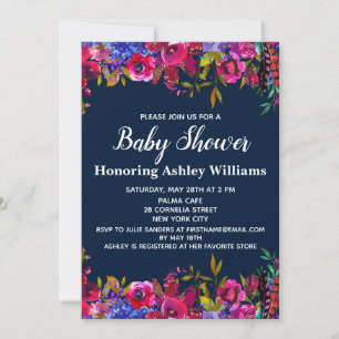 Invitation Whimsical Fleur sauvage Baby shower Botanique Mari