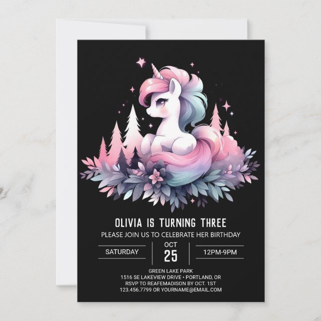 Invitation Whimsical Fun Horse Anniversaire (Devant)
