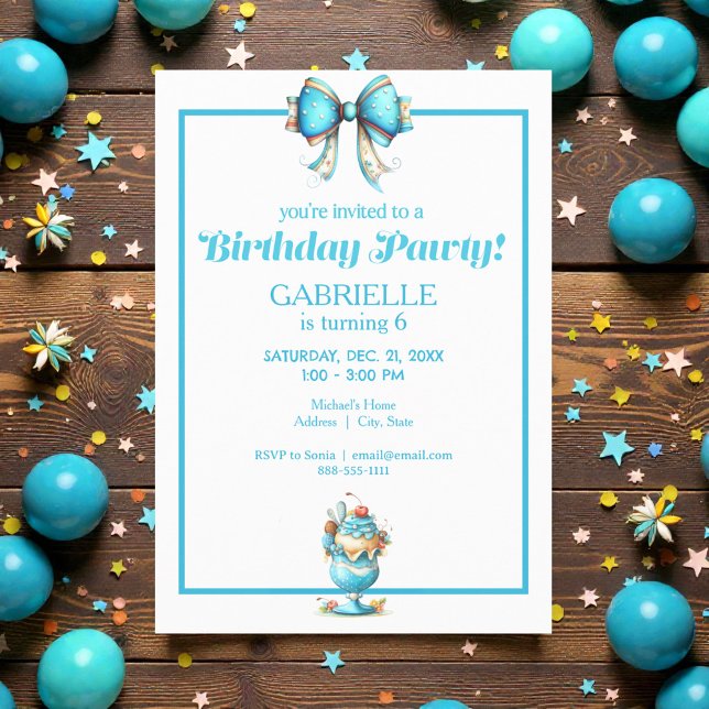 Invitation Whimsical Fun Teal Birthday  (Créateur téléchargé)