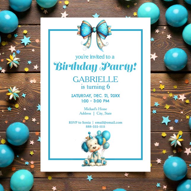 Invitation Whimsical Fun Teal Birthday  (Créateur téléchargé)