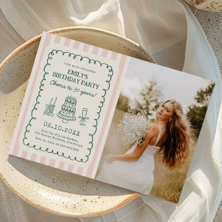 Invitation Whimsical Funky Quirky 30th Birthday Party Photo