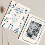 Invitation Whimsical Funky Quirky Dessin 30 e anniversaire<br><div class="desc">Hirky Hand Drawn Funky Cheers Bières 30 e anniversaire</div>