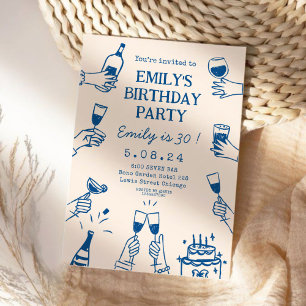 Invitation Whimsical Funky Quirky dessin Anniversaire