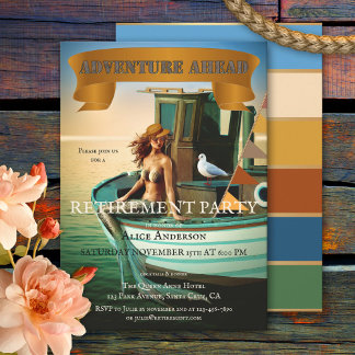 Invitation Whimsical Funny Vintage Mermaid Retraite