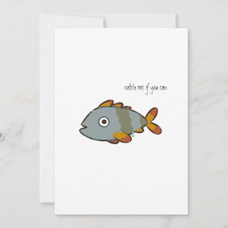 Invitation Whimsical Gray Fish