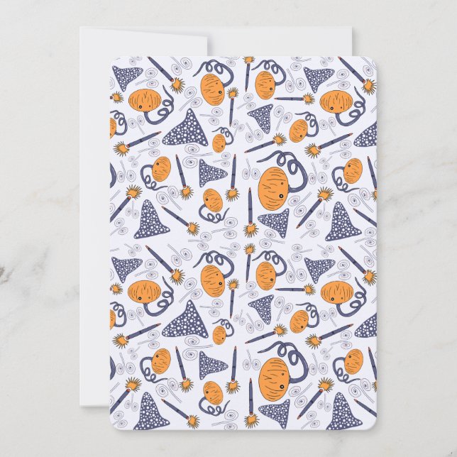 Invitation Whimsical Halloween Greeting Card – Magical Doodle (Devant)