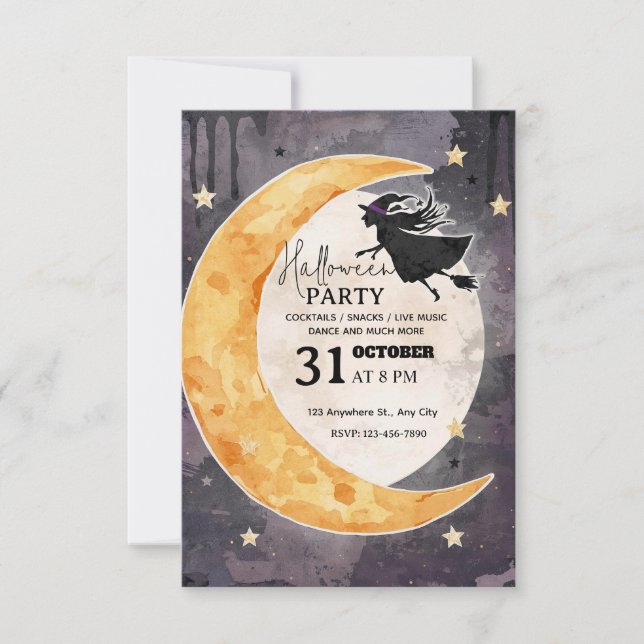 Invitation Whimsical Halloween Party - modifiable (Devant)