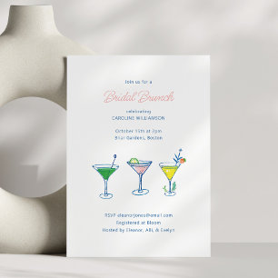 Invitation Whimsical Hand Draktail Bridal Brunch Douche