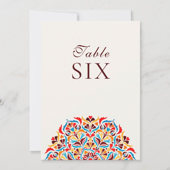 Invitation Whimsical Ivory Floral Border Wedding Table Number (Devant)