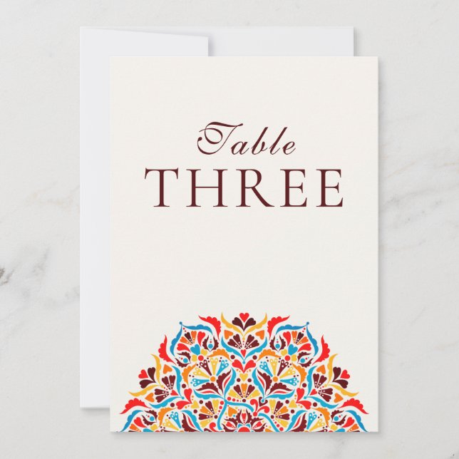 Invitation Whimsical Ivory Floral Border Wedding Table Number (Devant)