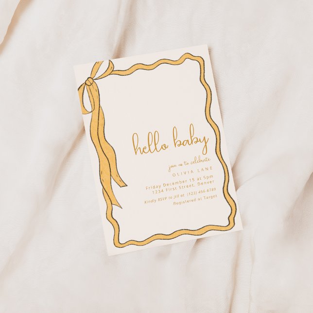 Invitation Whimsical Jaune Baby shower (Créateur téléchargé)