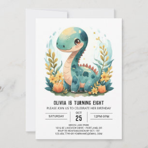 Invitation Whimsical Kids Custom Dinosaur Anniversaire