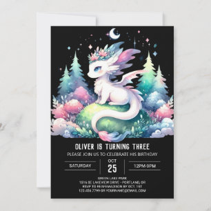 Invitation Whimsical Kids Dragon Anniversaire