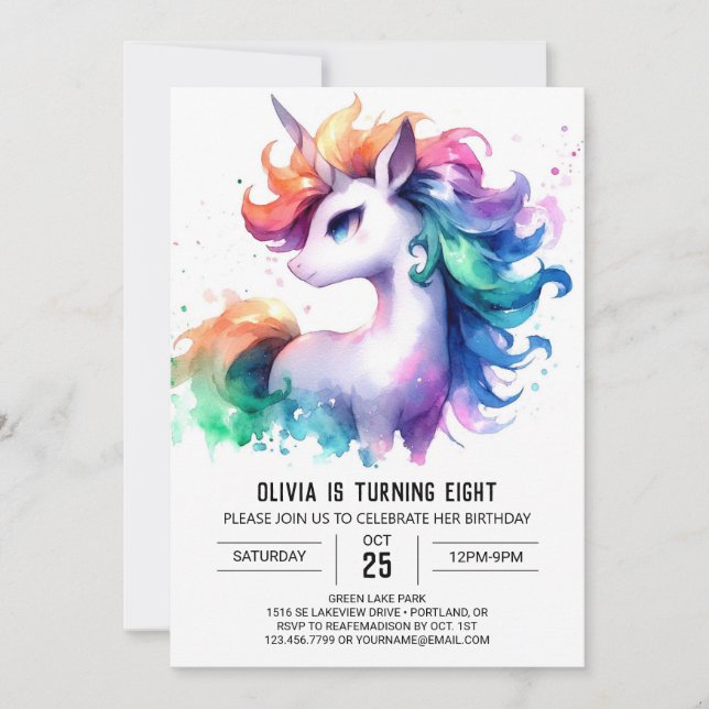 Invitation Whimsical Kids Horse Anniversaire (Devant)