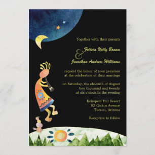 Invitation Whimsical Kokopelli Mariage sud-ouest